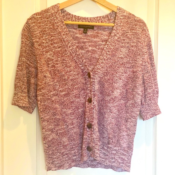 Short Sleeve Marled Pullover